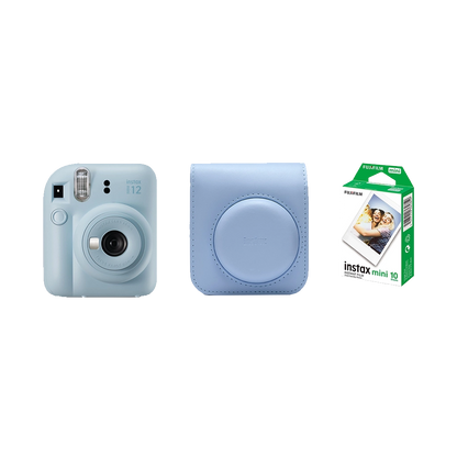 Fujifilm Instax Mini 12 Instant Film Camera Combo with 1 Film and Case (Pastel Blue)