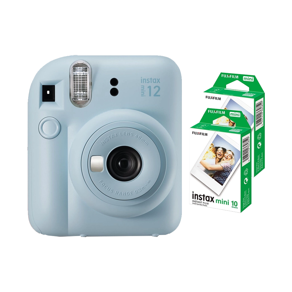 Fujifilm Instax Mini 12 Instant Film Camera Combo with 2 Films (Pastel Blue)
