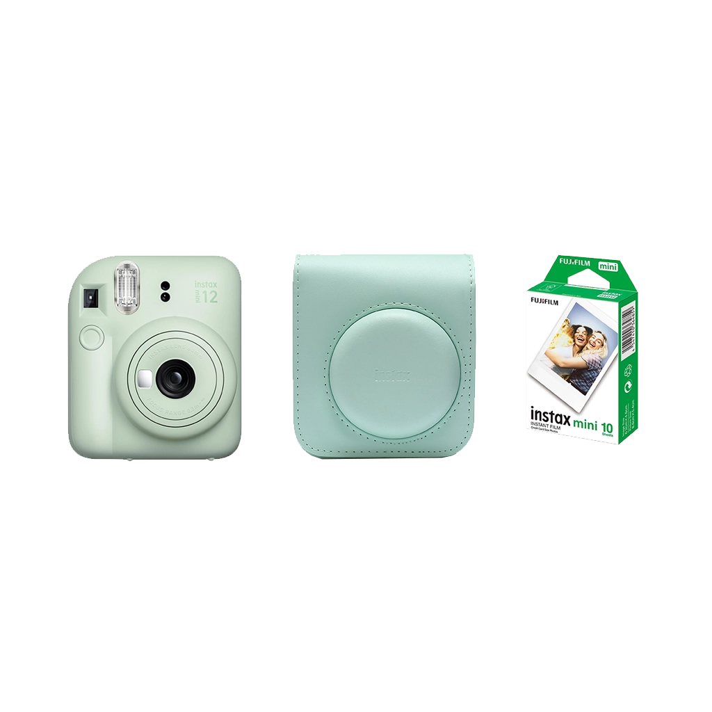 Fujifilm Instax Mini 12 Instant Film Camera Combo with 1 Film and Case (Mint Green)