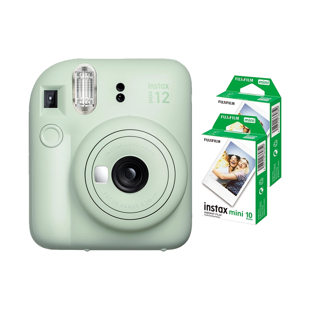 Fujifilm Instax Mini 12 Instant Film Camera Combo with 2 Films (Mint Green)