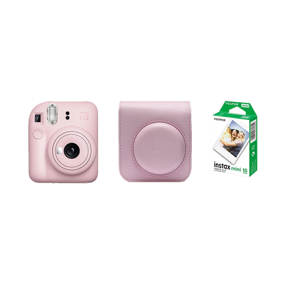 Fujifilm Instax Mini 12 Instant Film Camera Combo with 1 Film and Case (Blossom Pink)