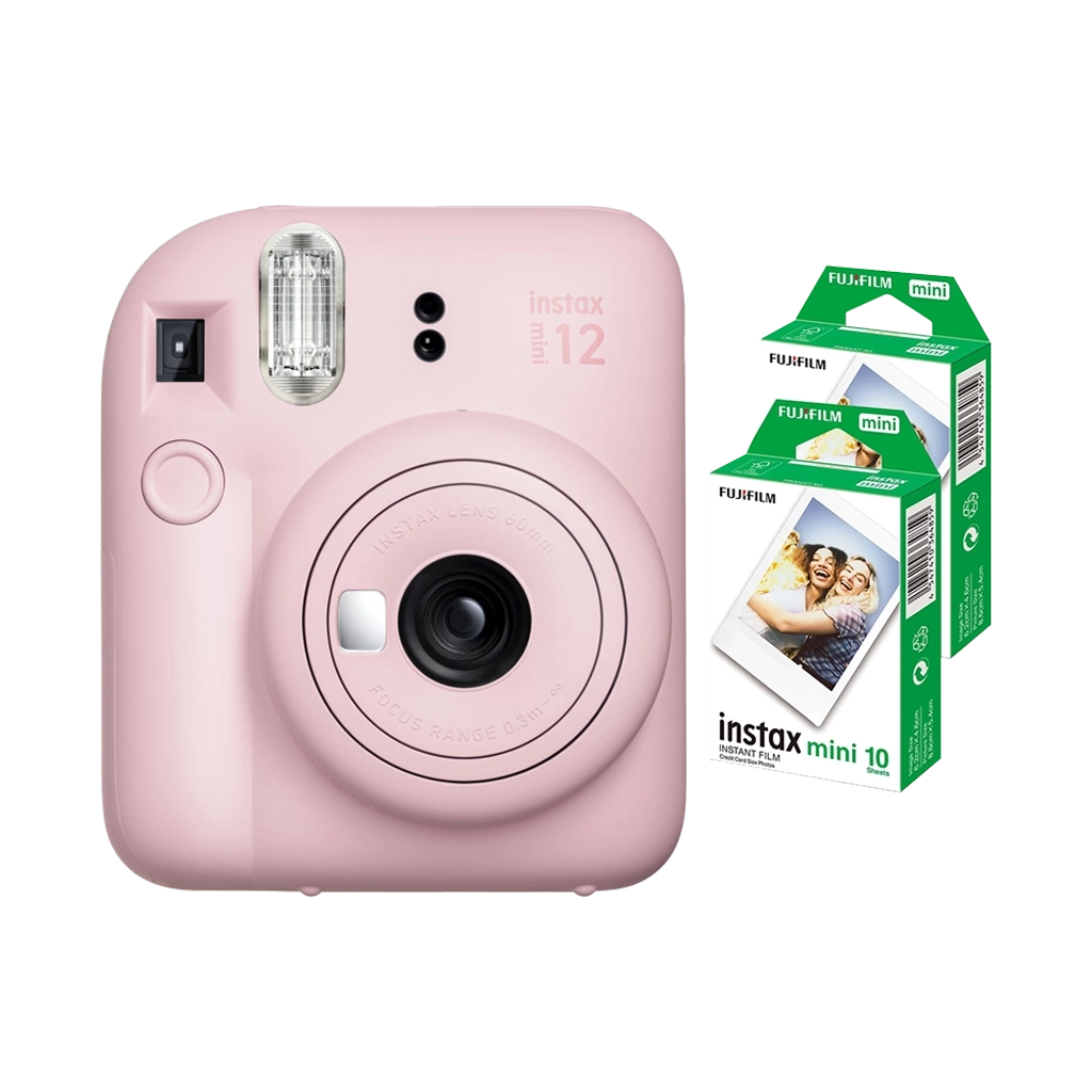Fujifilm Instax Mini 12 Instant Film Camera Combo with 2 Films (Blossom Pink)