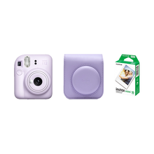 Fujifilm Instax Mini 12 Instant Film Camera Combo with 1 Film and Case (Lilac Purple)