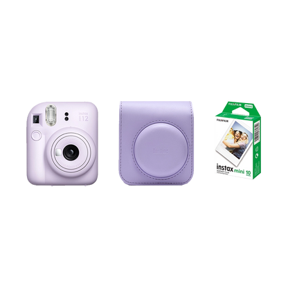 Fujifilm Instax Mini 12 Instant Film Camera Combo with 1 Film and Case (Lilac Purple)