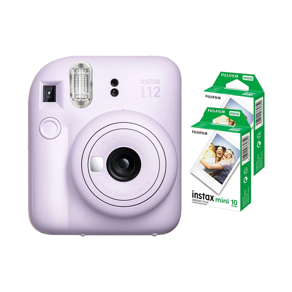 Custodia Trasparente Rigida Per Fujifilm Instax Mini 12 | PC Antiurto Con Tracolla, Adesivi E Tasca Per 10 Pellicole