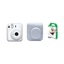 Fujifilm Instax Mini 12 Instant Film Camera Combo with 1 Film and Case (Clay White)