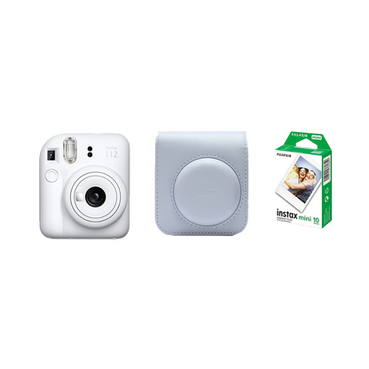 Fujifilm Instax Mini 12 Instant Film Camera Combo with 1 Film and Case (Clay White)