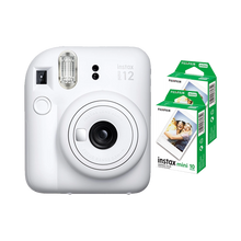 Fujifilm Instax Mini 12 Instant Film Camera Combo with 2 Films (Clay White)