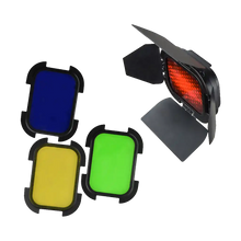 Godox Barndoor Kit with 4 Color Gels for AD200 Speedlight Head