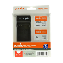 Jupio Pair of NB-6LH Batteries and USB Single Charger Value Pack