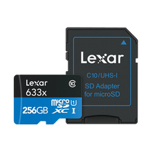 Lexar 256GB High-Performance 633x 95MB/s UHS-I microSDXC Memory Card with SD Adapter
