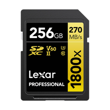 Lexar 256GB Professional 1800x UHS-II SDXC Memory Card (GOLD Series)