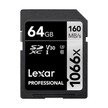 Lexar 64GB Professional 1066x UHS-I SDXC Memory Card (160MB/s, Silver Series)