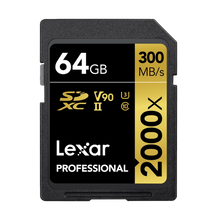 Lexar 64GB Professional 2000x 300MB/s SDXC UHS-II Memory Card
