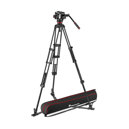 Manfrotto 504X Fluid Video Head & MVTTWINGA Aluminium Tripod with Ground Spreader