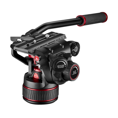 Manfrotto 608 Nitrotech Fluid Video Head and Aluminium Twin Leg Tripod with Middle Spreader