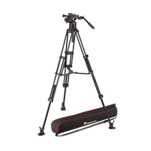 Manfrotto 612 Nitrotech Fluid Video Head and Aluminium Twin Leg Tripod with Middle Spreader
