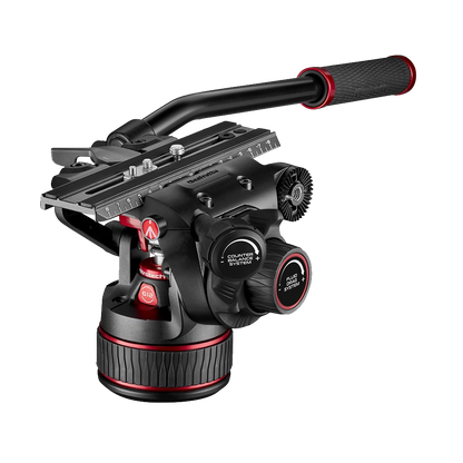 Manfrotto 612 Nitrotech Fluid Video Head and Aluminium Twin Leg Tripod with Middle Spreader