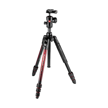 Manfrotto Befree Advanced Travel Aluminum Tripod with 494 Ball Head (Twist Locks, Red)