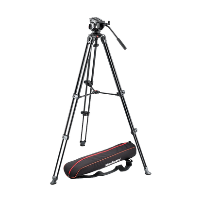 Manfrotto MVH500A Head + MVT502AM Legs + Padded Bag Video Tripod Kit