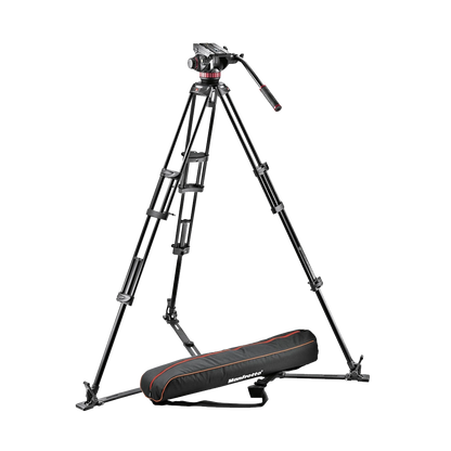 Manfrotto Pro Video Aluminium Kit MVH502A Head + 546GB Tripod +  Bag