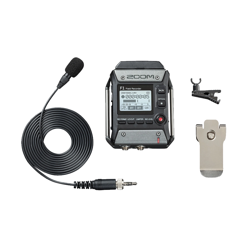 Zoom F1 Field Recorder with Lavalier Microphone